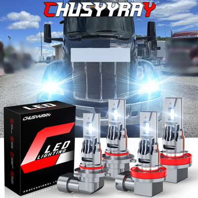 For Peterbilt 579 Base Tractor Truck 2013-2023 LED Headlight High Low Bulbs Kit