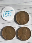 1909-P VDB FIRST YEAR Lincoln Wheat Cent Penny 3 coins
