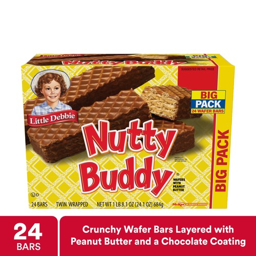Little Debbie Big Pack Nuddy Buddy Wafer Bars, 24.1 oz (24 count) Free Ship