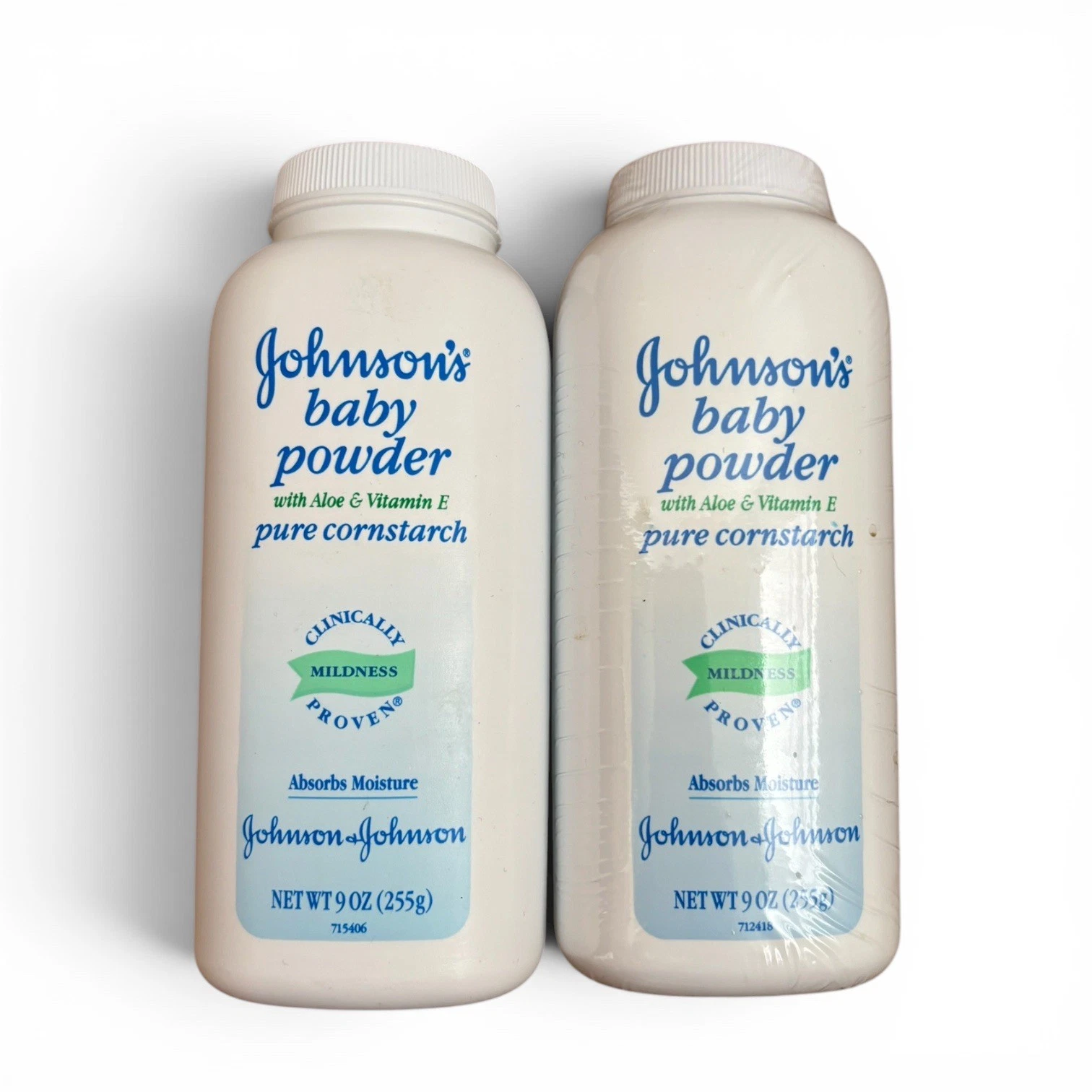 VINTAGE JOHNSON'S BABY POWDER ALOE & CORN STARCH 9 OZ FREE Pack of two