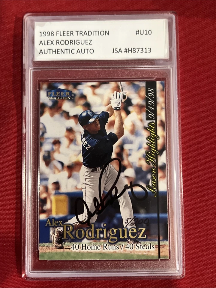 1998 Fleer Tradition Alex Rodriguez #U10 AUTOGRAPHED JSA Authentic Auto - Image 2 of 4