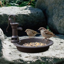 Mangeoire à oiseaux en fer forgé, style vintage, pour jardin ou table de