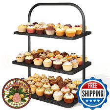 3-Tier Rustic Wood Cupcake Stand Display for 50 Cupcakes Halloween Wedding Party
