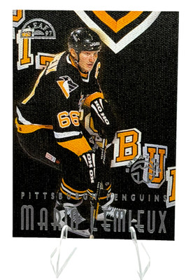 1996-97 Leaf Sweaters Away Mario Lemieux #1 /5000 Penguins HOF