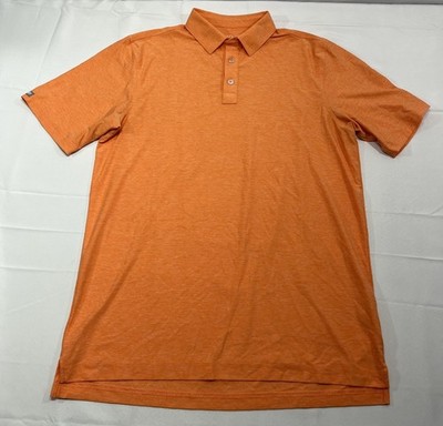 Straight Down Performance Polo Shirt Men's Medium Orange Golf Casual Stretch