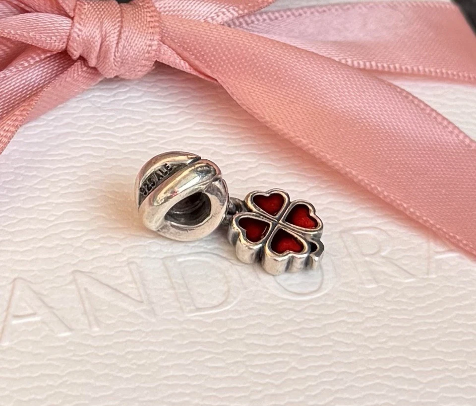 Original Pandora Anhänger „rotes Kleeblatt“ 925 Silber#790572EN07 - Bild 2 von 2