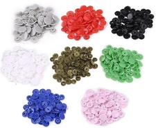 200 Sets Long Prong Plastic Snaps, 8 Colors Size 20 T5 Glossy Round Resin Pla...