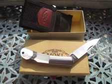 MOKI GLORY ARROW Japan AUS-8 Folding Knife  Mother of Pearl & Abalone Inlay MINT