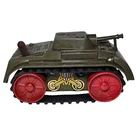 Vintage Marx Wind Up Army Tank Plastic Tin Litho Green Red Wheels 1960s Army Toy