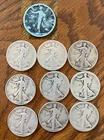 10 different Walking Liberty Half Dollars