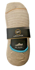 Gold Toe Mens Sta-Cool No Show Socks Light Beige Dark Beige Navy Gray 4 Pair