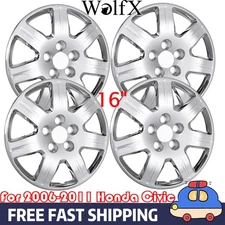4PCS 16" Chrome Wheel Covers Full Rim Bolt On Hubcaps For 2006-2011 Honda Civic 