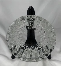 Vintage Indonesian Clear Glass Ashtray Trinket Dish 5"d wide