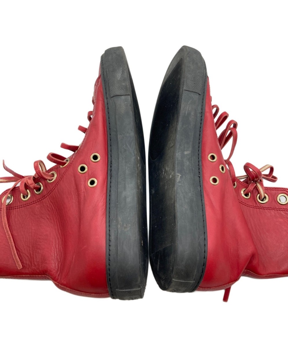 Gucci Leather High top Sneaker 111 6096 Red Woman's 39.5 | eBay