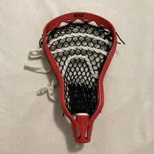 STX AV8u Lacrosse Head Red Black Strung Mid/Low Pocket New Mesh Broken-In
