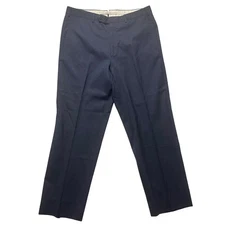 Ermenegildo Zegna 75LB02 Wool Dress Pants 34R Navy Classic Fit Made in Romania