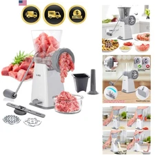 Manual Meat Grinder with Stainless Steel Blades Heavy Duty Suction Base