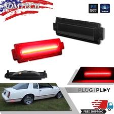 For 1981-88 Chevy Monte Carlo SS Red LED Rear Side Marker Lamps Reflector Lights