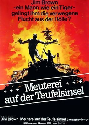 Jim Brown C. George MEUTEREI AUF DER TEUFELSINSEL Orig. Filmplakat A1 GEROLLT