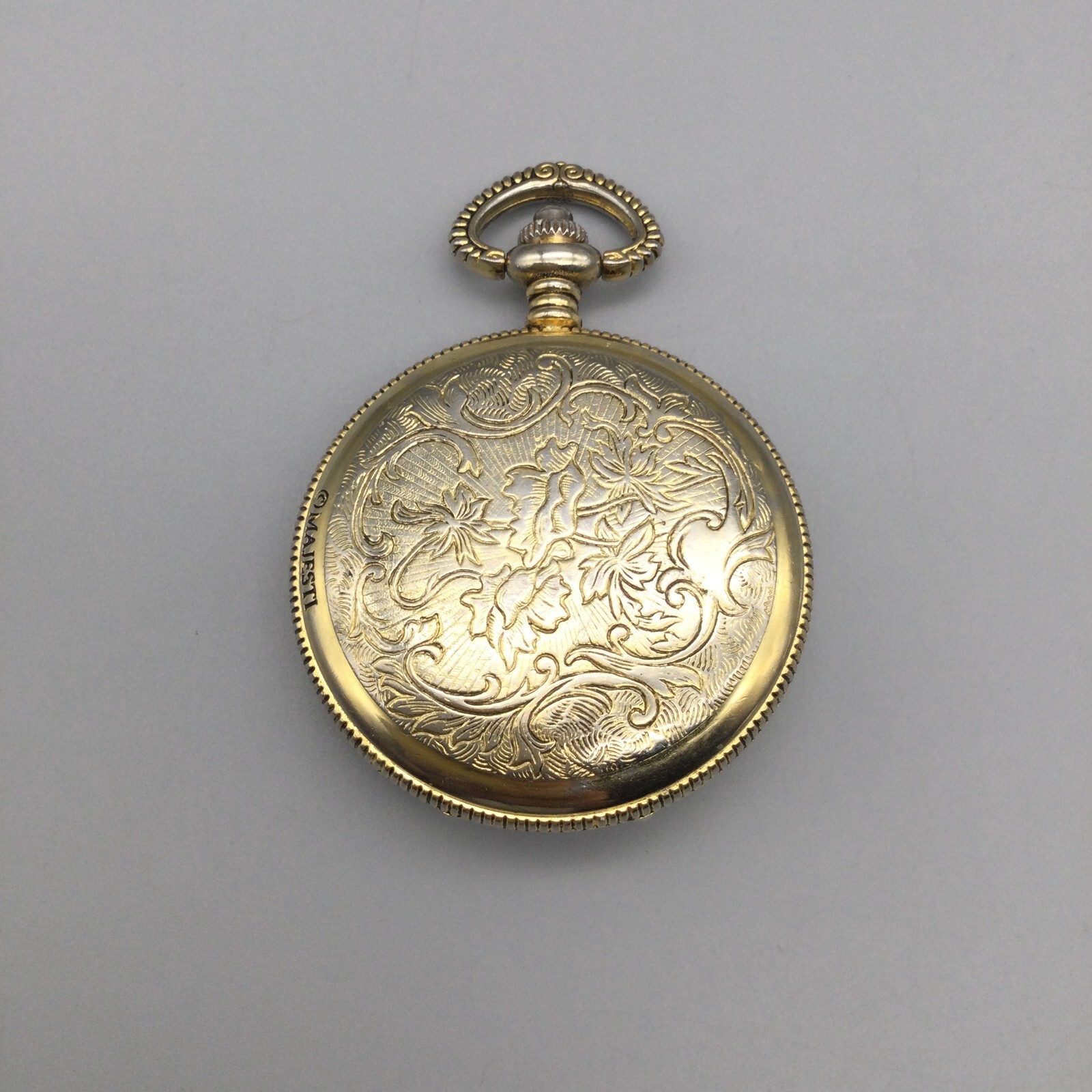 Majestron Deer Hunter Pocket Watch Men 47mm Eagle Siver Gold Tone New
