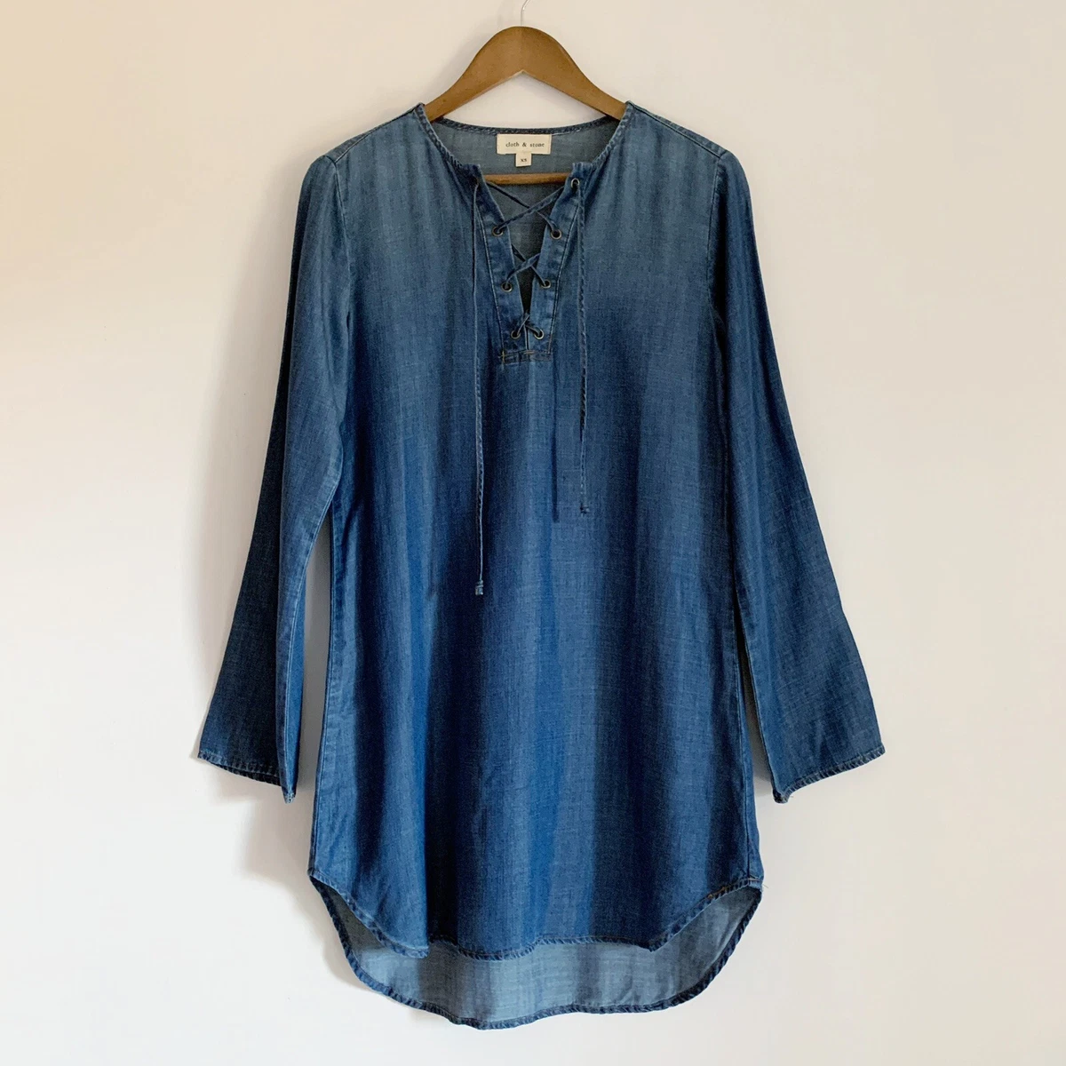 Cloth and stone chambray dress top