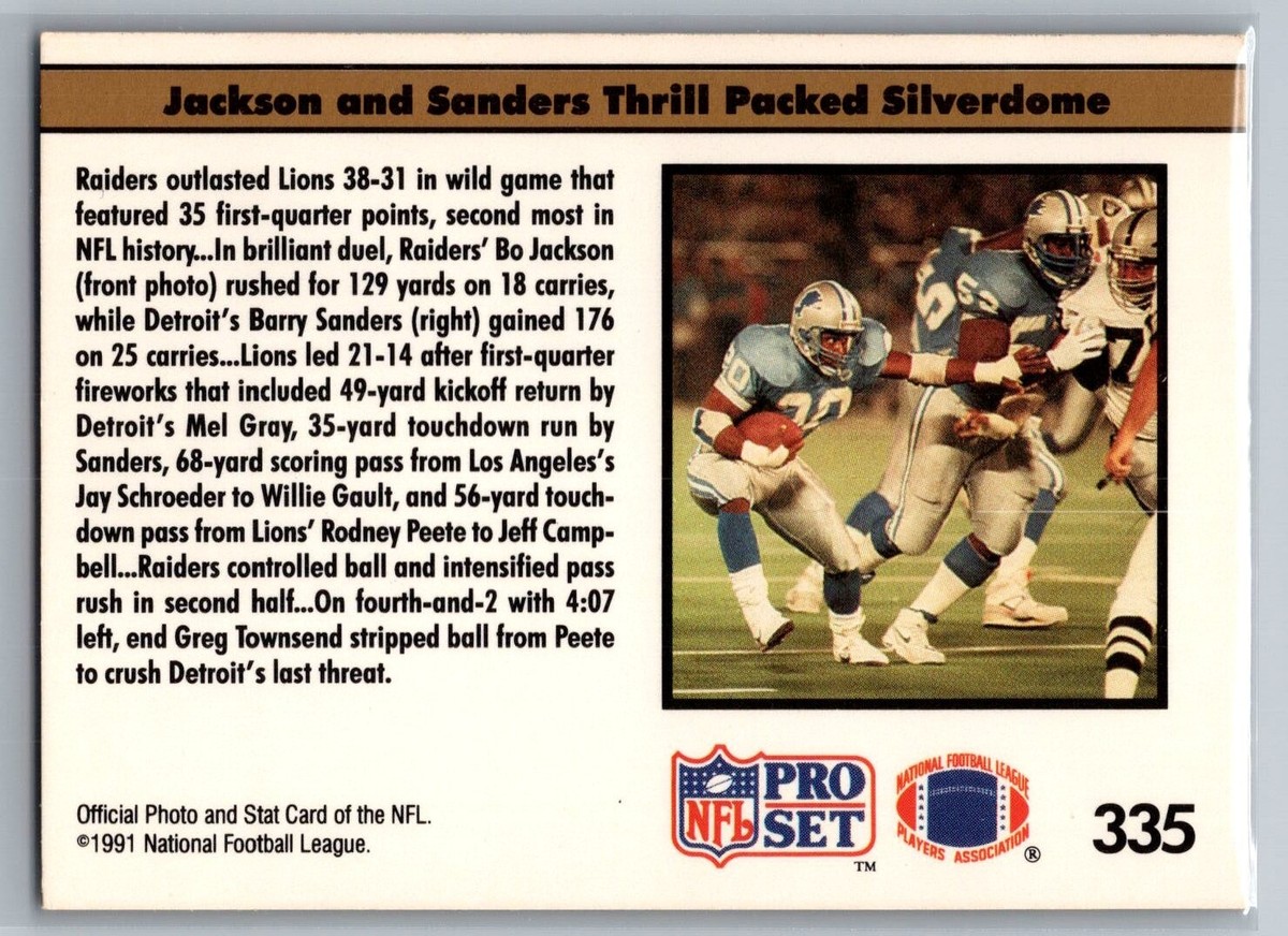 バリーボンズセット 1991 Pro Set #335 Barry Sanders / Bo Jackson NM *TEXCARDS