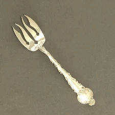 Antique Whiting Sterling Silver 1891 LOUIS XV Cold Meat Fork 5 1/2"