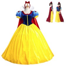  Adult Snow White Disney Princess Fancy Dress Cosplay Costume Outfits Dress NEW