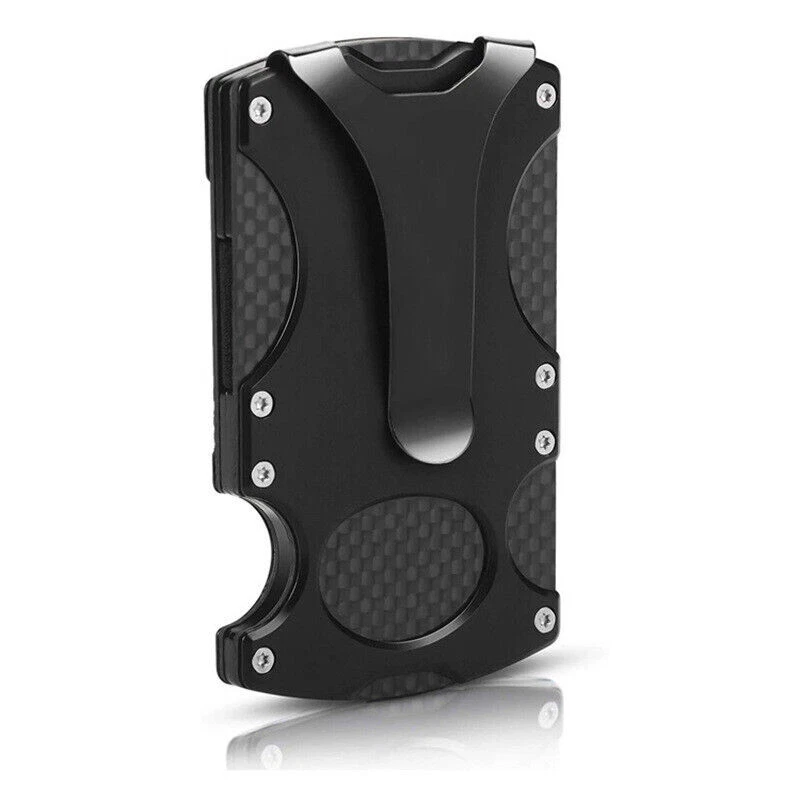 Tactical Wallet Carbon Fiber Money Clip RFID Blocking ID Credit Card Holder - Image 2 of 4