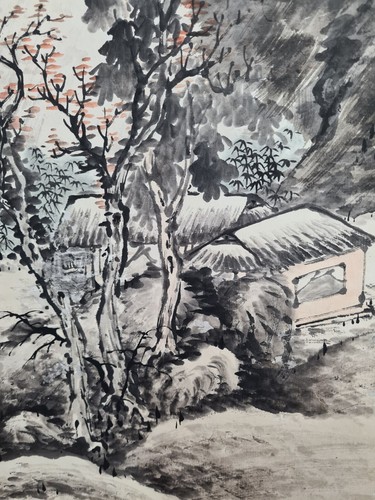 Japanisches Rollbild Kakemono Kakejiku Hanging Scroll Japan Gemälde Mountain 42 - Bild 6 von 11