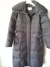 NEW COLE HAAN SIGNATURE LONG DOWN PUFFER COAT OVERSIZED COLLAR BROWN