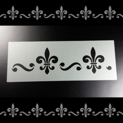 Bordüre Schablone Fleur de Lys Volute - B2B14