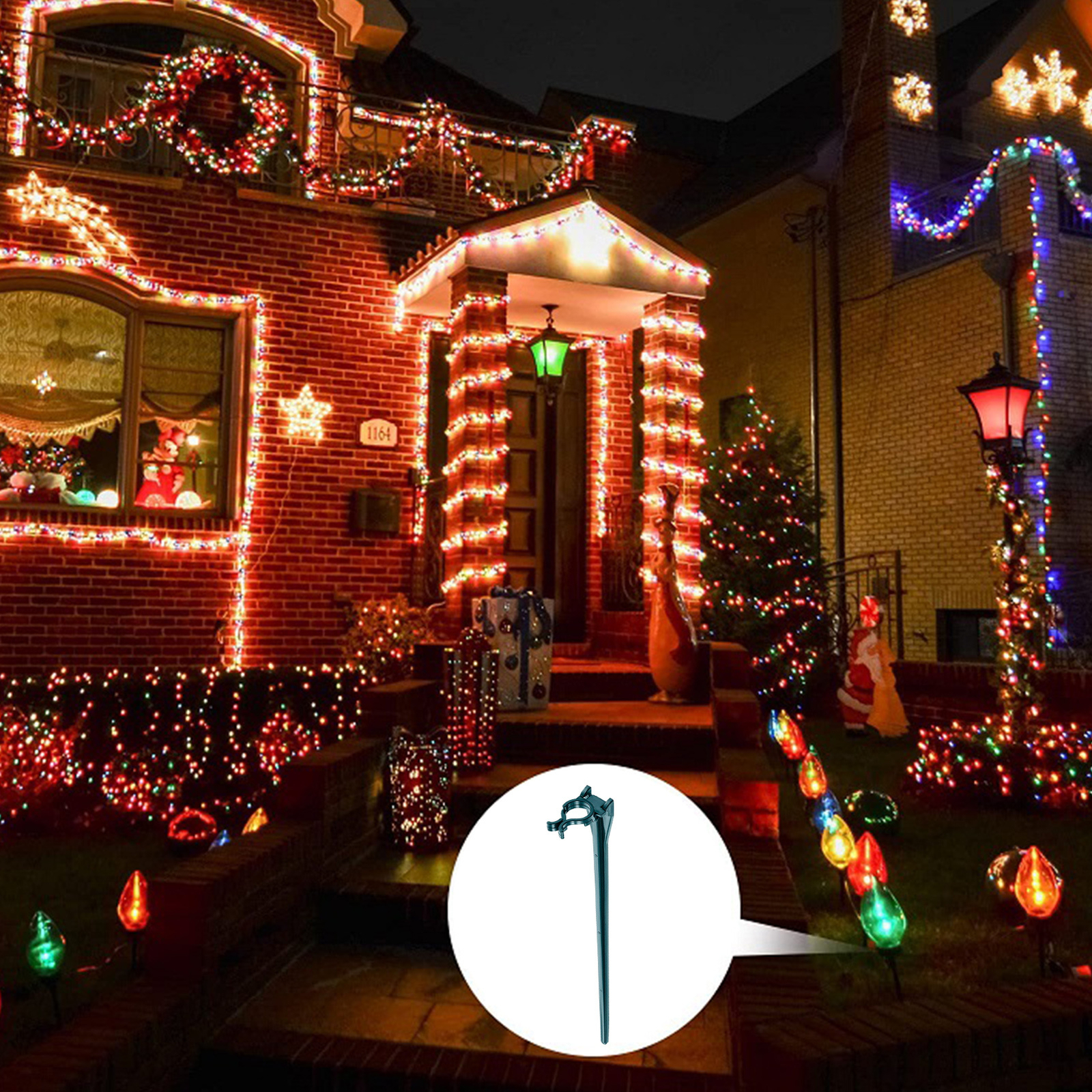 10Pcs Christmas Light Ground Stakes Driveway and Ground Stakes