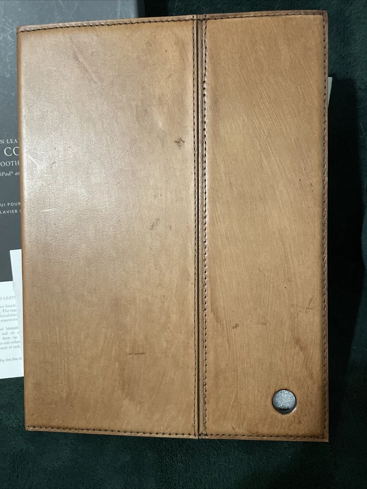 NEW Restoration Hardware Artisan leather iPad Cover with Bluetooth Keyboard. - Image 2 of 4