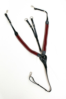 Martingale De Poitrine Harwich En Cuir élastique - Équipement Cheval Course - Neuf