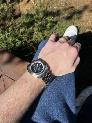 Mens Steel Bracelet Moto Fossil Blue CH2436 Black 100m Chrono