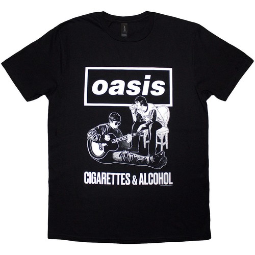 Camiseta Oasis Oficial Cigarrillos Y Alcohol Definitely Maybe Tour 25 Nueva Negra - Imagen 17 de 19