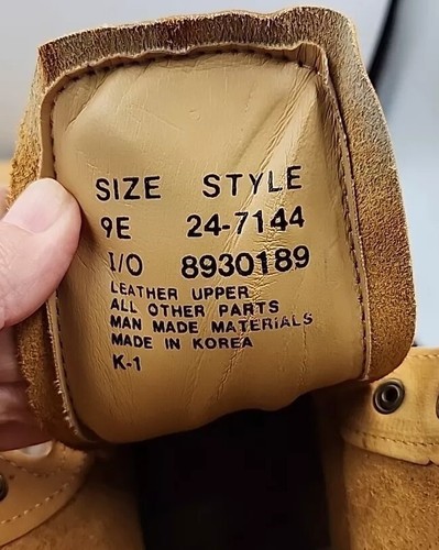 GENUINE NUBUCK MONTGOMERY WARDS LEATHER BOOTS SIZE 9E NEW WITH BOX TAN - Picture 8 of 11