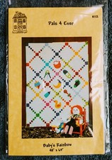 BABY'S RAINBOW Lap Throw Baby Crib Quilt Pattern by Pals 4 Ever 48 x 63"