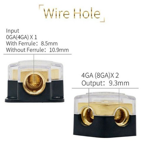 2-Wege Verteilerblock Stromkabel Car Hifi-Verteiler 1 Ein-4 Aus 1 Zu 4 1/0 AWG - Bild 19 von 21
