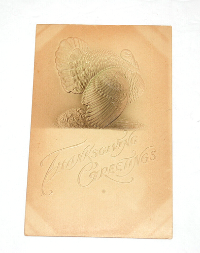 THANKSGIVING Greetings Holiday Postcards 100 Years Old Turkey Girl Pilgrim 4 Lot - Picture 8 of 17