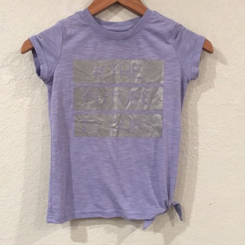 Members Mark Active Girl Girls Sz 7/8 Graphic Tee Knot Front Shirt