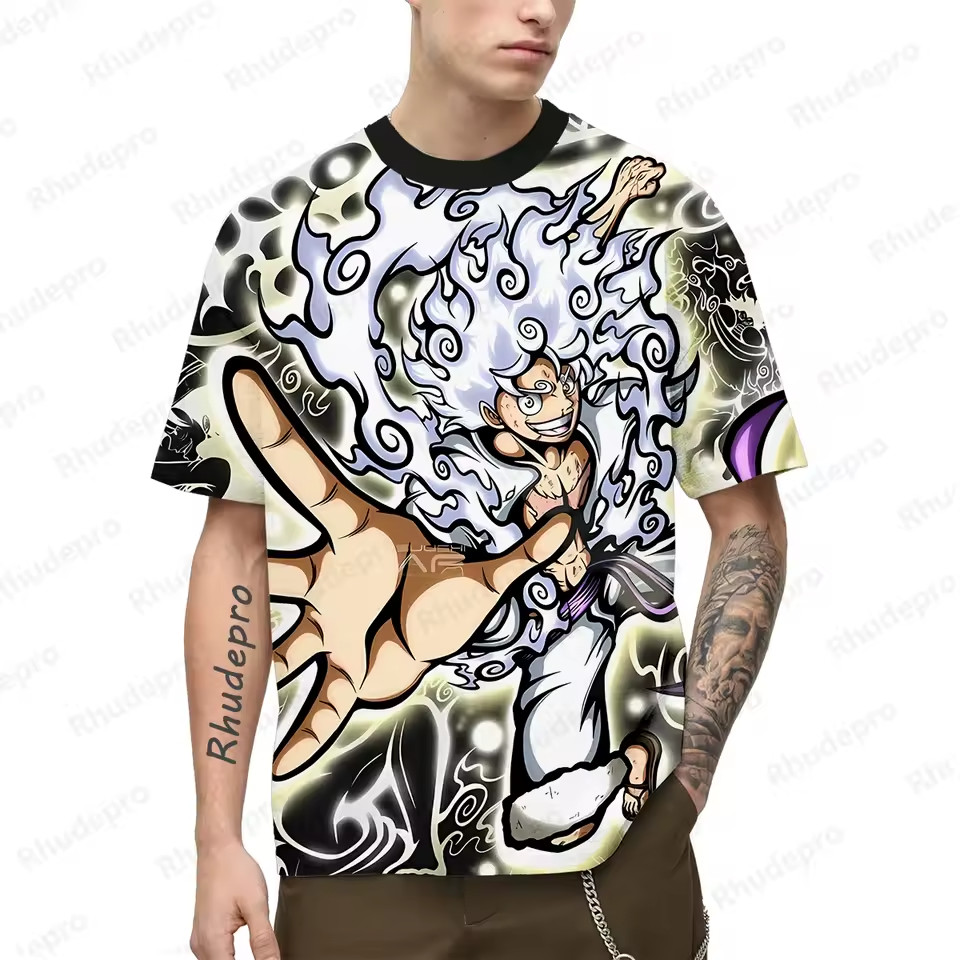 Camiseta One Piece Luffy Anime Impresión 3D Gran Tamaño