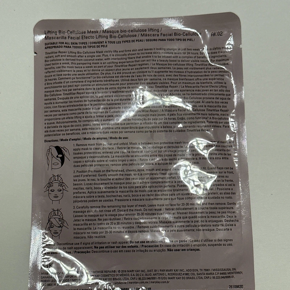Mary Kay 2 Timewise Repair Lifting Bio-cellulose Mask Single In Sealed Package  - Image 4 of 4
