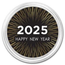 1 oz Silver Colorized Round - APMEX (2025 - Happy New Year)