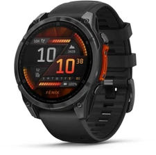 Garmin Fenix 8 47mm AMOLED Slate Gray w/Black Silicone Band Multisport GPS Watch