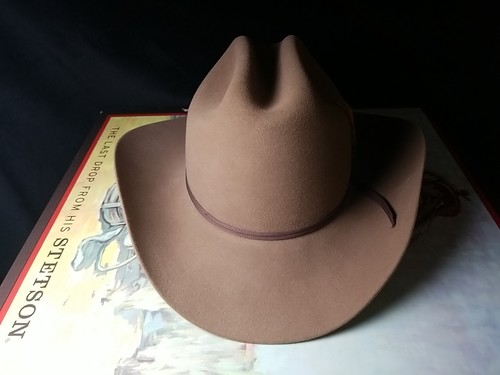 Cappello da cowboy vintage Stetson Rambler XXXXXX 6X Sahara 6 3/4" con scatola - MADE IN USA! - Foto 5 di 10
