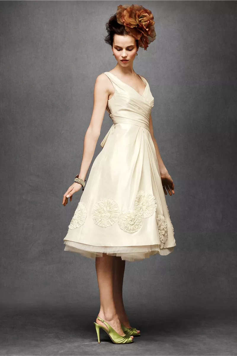 Anthropologie x BHLDN Hitherto Pinwheel Silk Tea Length Dress MSRP