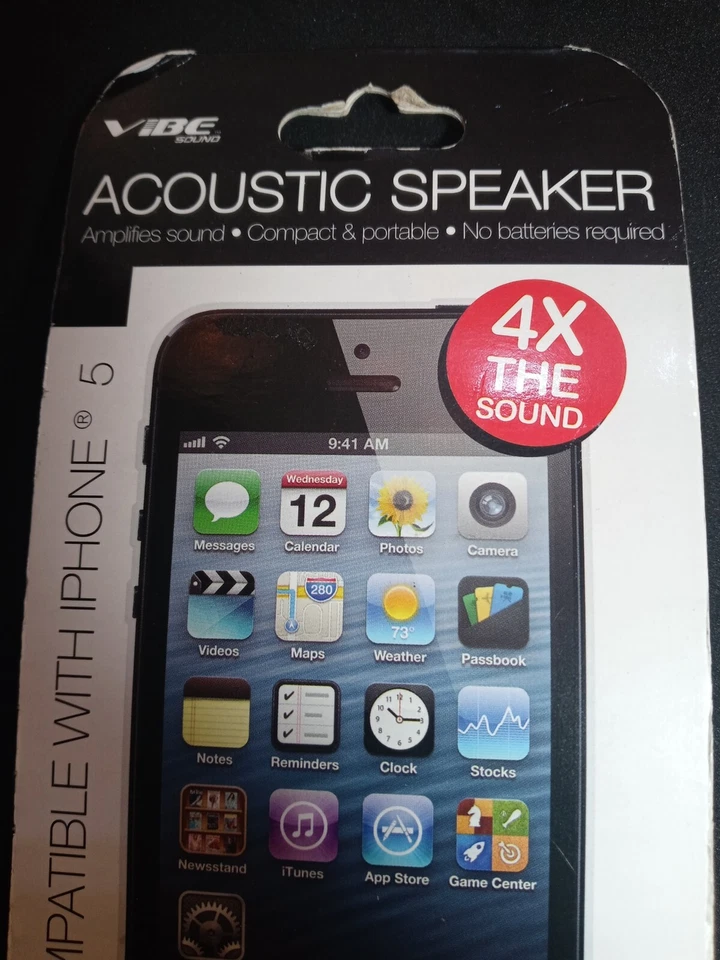 ALTAVOZ ACÚSTICO DE VIBE COMPATIBLE CON I PHONE 5. NO SE REQUIEREN PILAS. NUEVO Foto 4 de 4