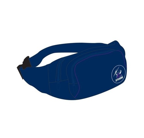SET OF 2 MELBOURNE STORM NRL TEAM WAIST BAG BUMBAG & NYLON UNISEX SPORTS WALLET - Picture 2 of 3